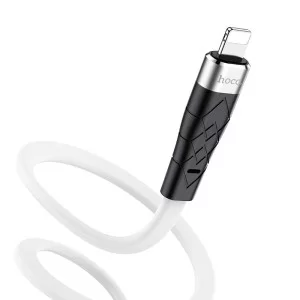 Cablu Hoco X53 Angel Silicone Charging Data Cable Lightning 2.4A (1m) [White]